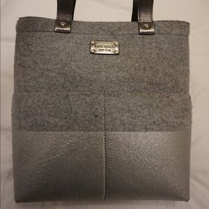 Kate Spade felt glitter-dripped tote bag